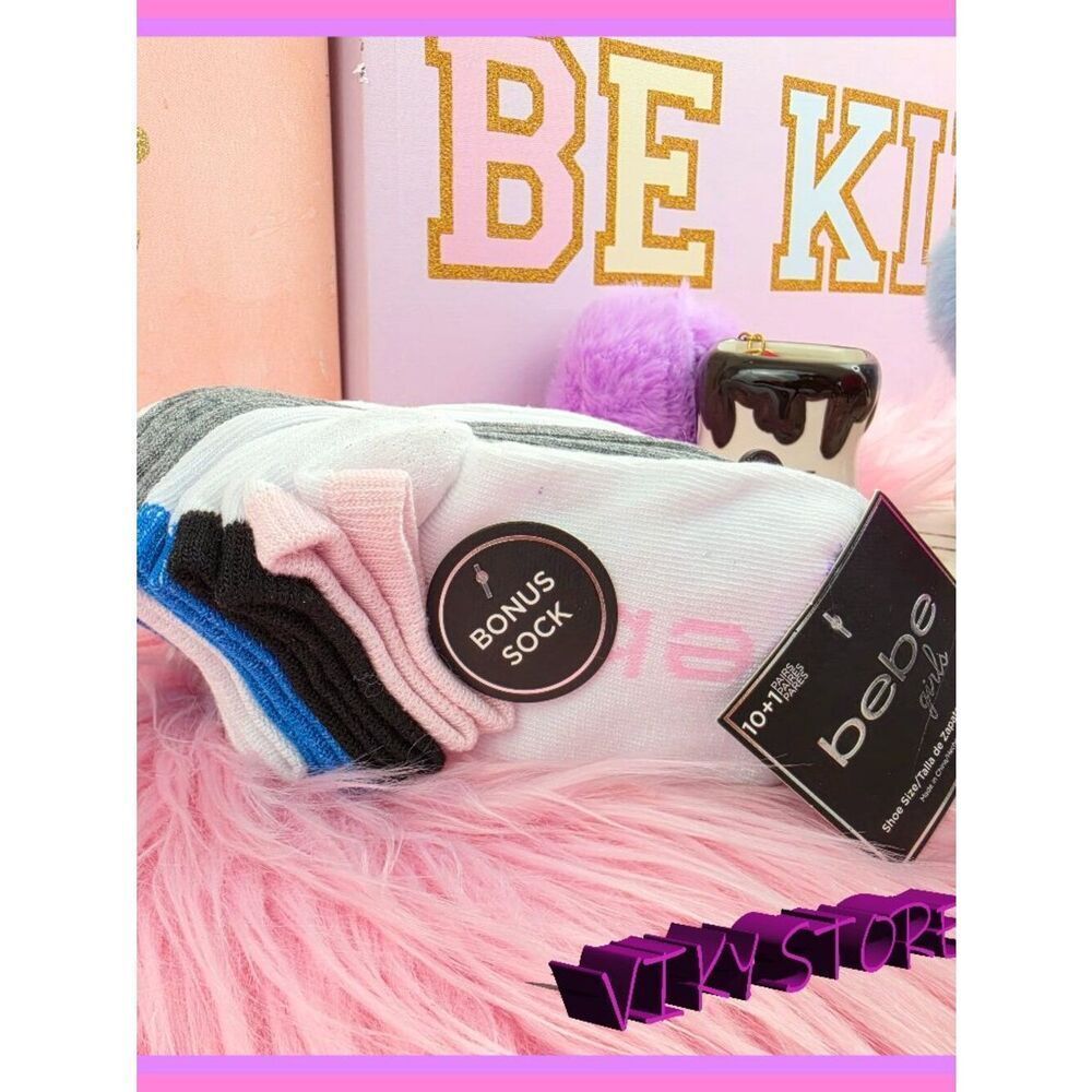 BEBE Socks Gray10 Pairs Girls 4-10 NEW!